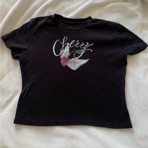 CHERRY LA baby tee in black